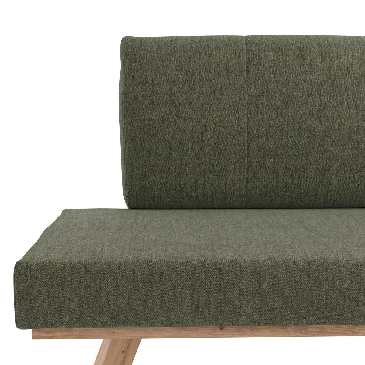 Eckbank Emma Ii Webstoff Grün, B: 160 Cm - Eichefarben/Grün, KONVENTIONELL, Holzwerkstoff/Textil (160/140cm)