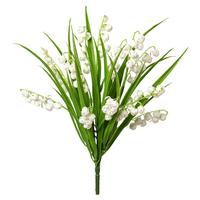 Kunstblume Maiglöckchen Weiß L: 30cm, Carola - Weiß/Grün, Natur, Kunststoff (30cm)