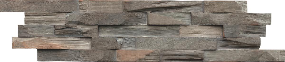 Wandverkleidung Beachwood Walnut Gun Smoked - Grau, Basics, Holz (61/15/2cm)