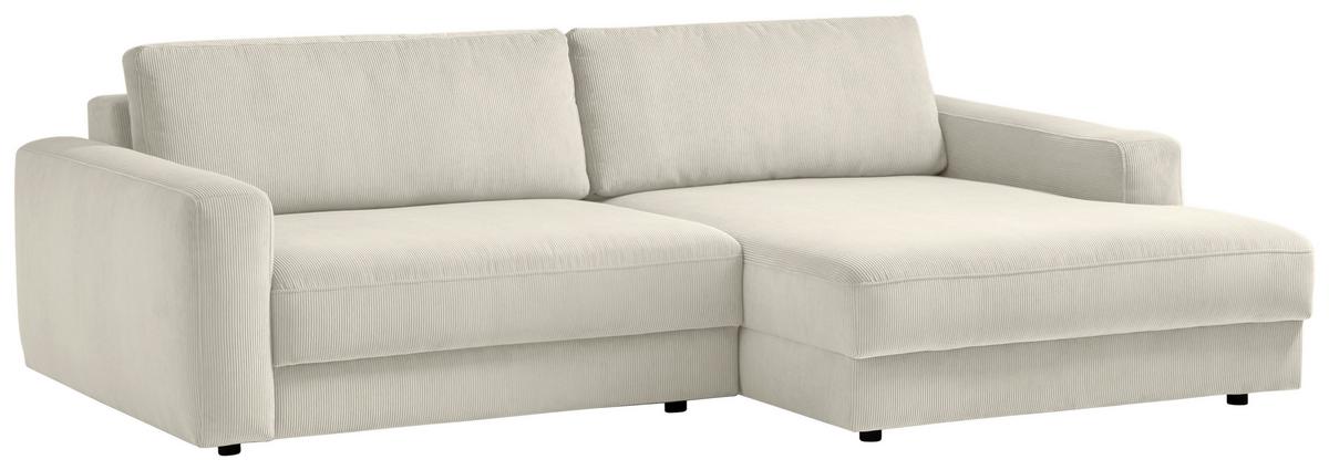 Ecksofa Bourbon - Creme/Schwarz, MODERN, Textil (250/176cm) - Trendmanufaktur
