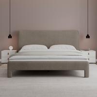 Čalúnená posteľ VALION 160x200 cm, sivohnedá - prírodná farba/farba duba, Modern, kov/drevo (160/200cm) - Bessagi Home