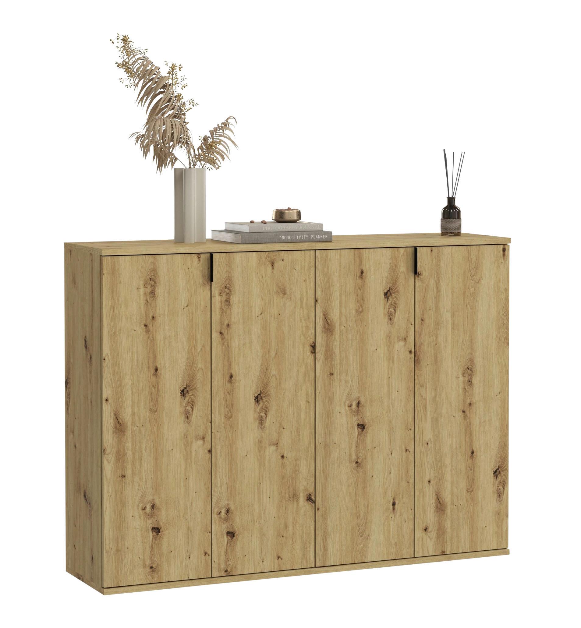 Schuhschrank Projekt X Eiche Artisan B: 122 cm - Eiche Artisan, KONVENTIONELL, Holzwerkstoff (122/97/34cm) - MID.YOU