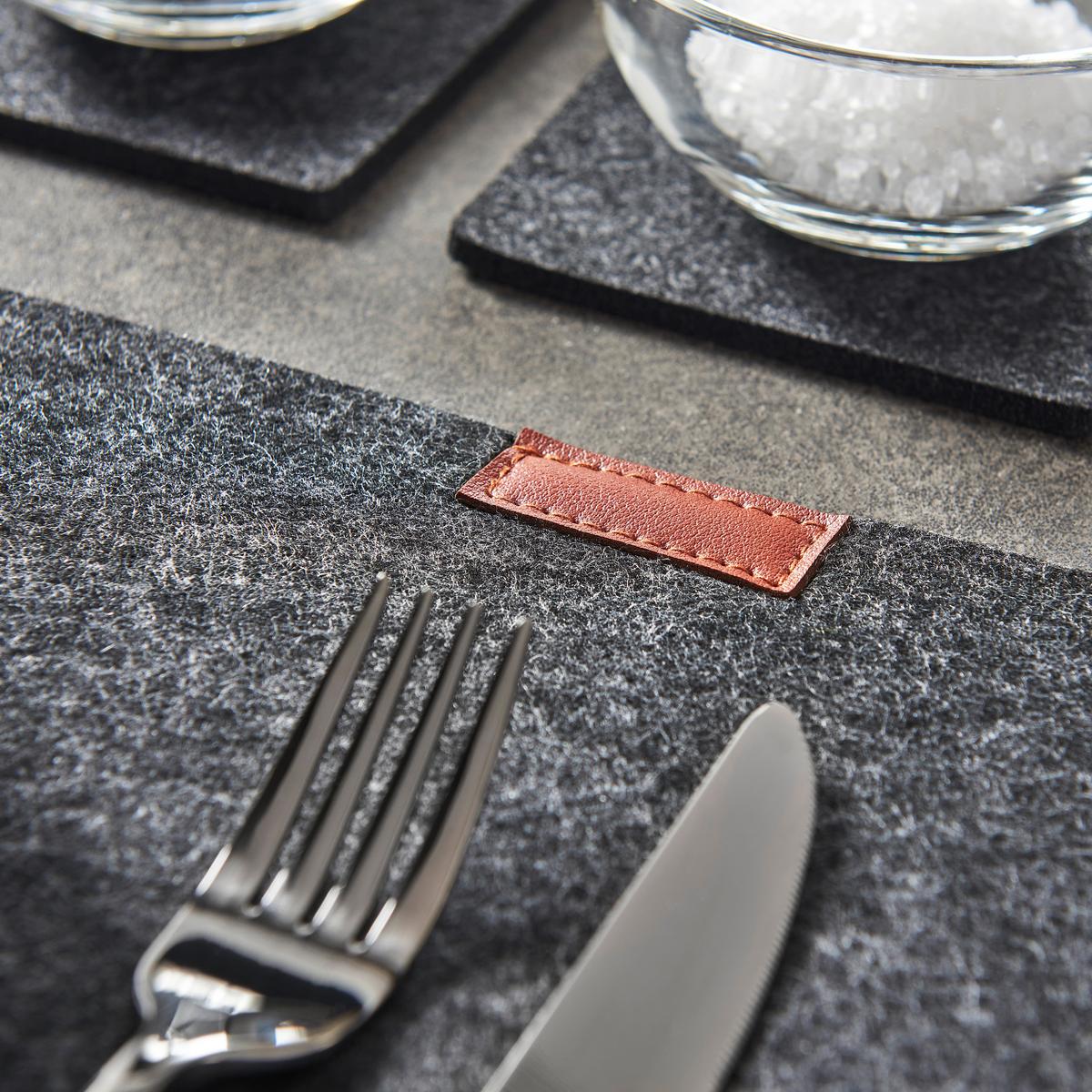 PRESTIERANIE Felt, 12 kusová sada - tmavosivá, Modern, textil - Mömax
