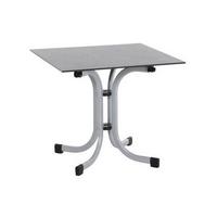 Gartentisch Klappbar Holz/metall/kunststoff L 80 Cm - Anthrazit/Silberfarben, KONVENTIONELL, Holz/Kunststoff (80/80/71cm) - Siena Garden