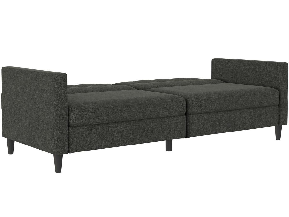 Schlafsofa Hannover Anthrazit, mit Schlaffunktion - Anthrazit/Schwarz, Basics, Textil (203/82cm) - Livetastic