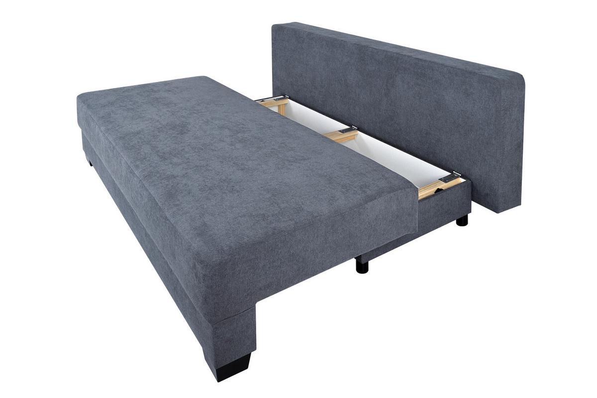Sofa Mia mit Schlaffunktion Grau 200 cm - Schwarz/Rosa, Design, Holzwerkstoff/Textil (200/90/110cm) - P & B