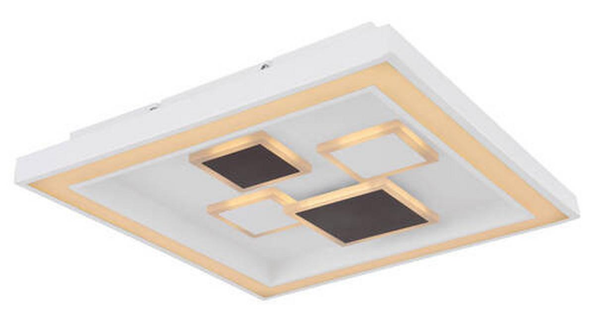 LED-Deckenleuchte 48405-50qsh - Anthrazit/Opal, Design, Kunststoff/Metall (48/48/7cm) - Globo