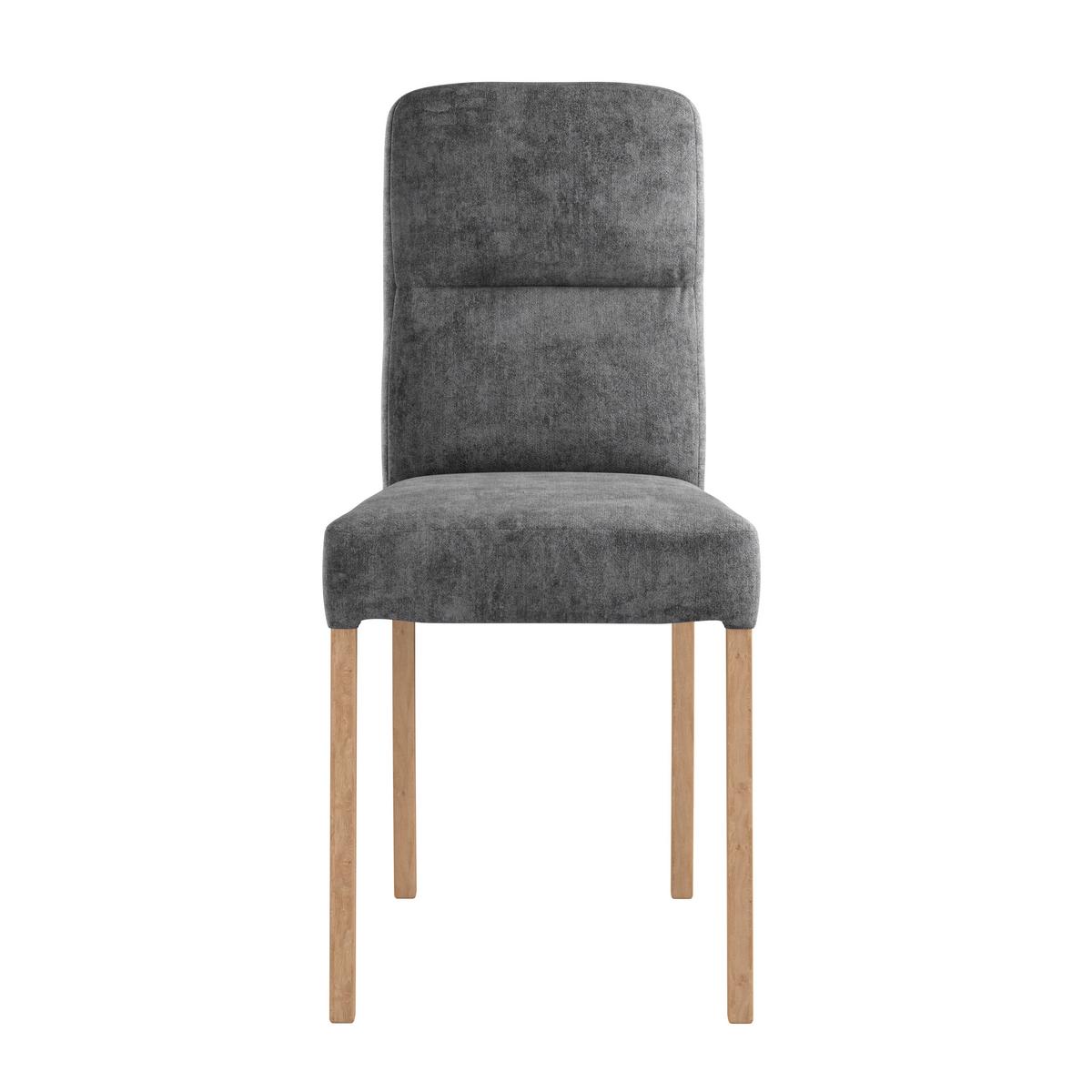 Vierfußstuhl Emma Ii Webstoff Schwarz, B: 43 Cm - Eichefarben/Schwarz, KONVENTIONELL, Holz/Textil (43/91/58cm)