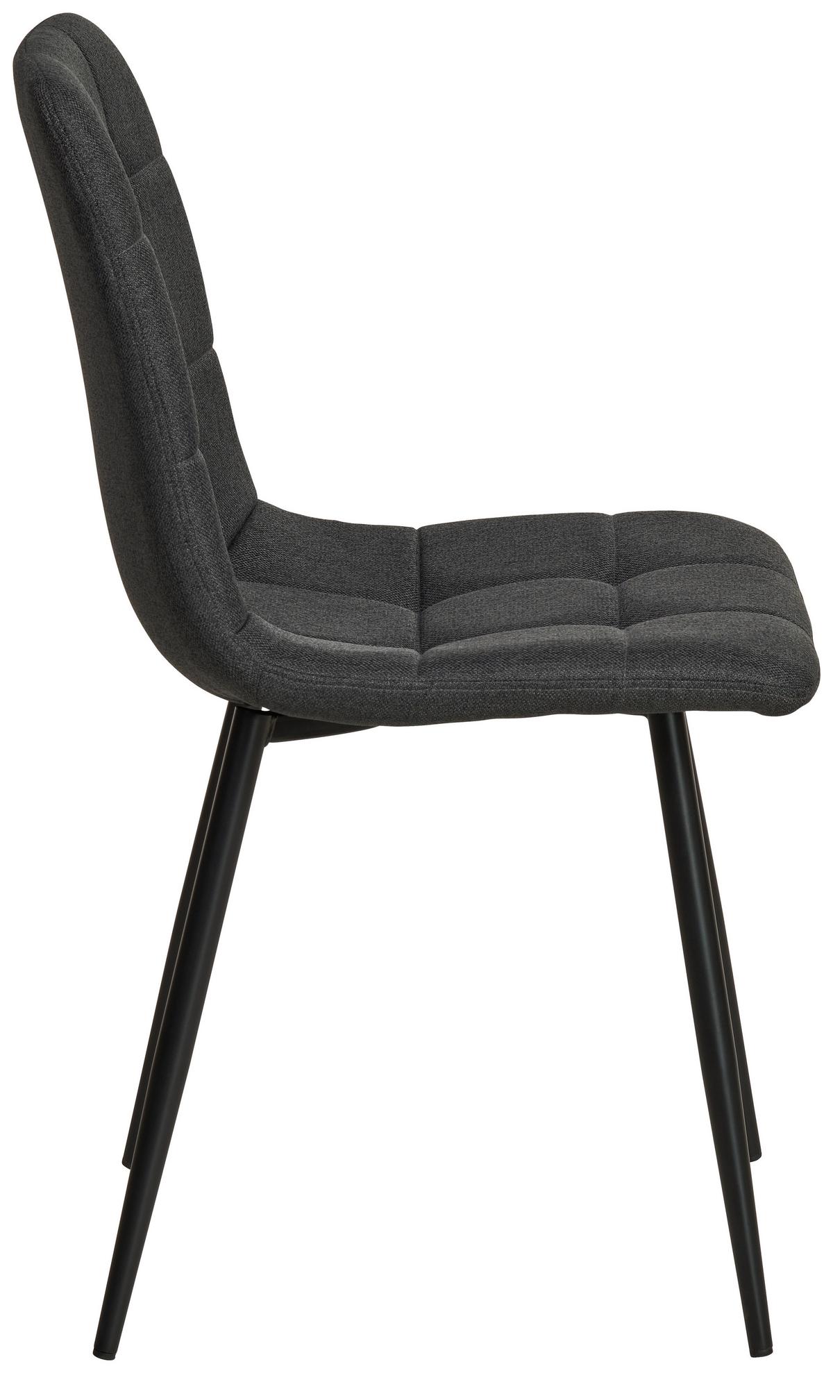 Vierfußstuhl Empoli Leinenoptik Grau, B: 44,5 Cm - Schwarz/Grau, KONVENTIONELL, Holz/Textil (44,5/86/54,5cm) - Livetastic