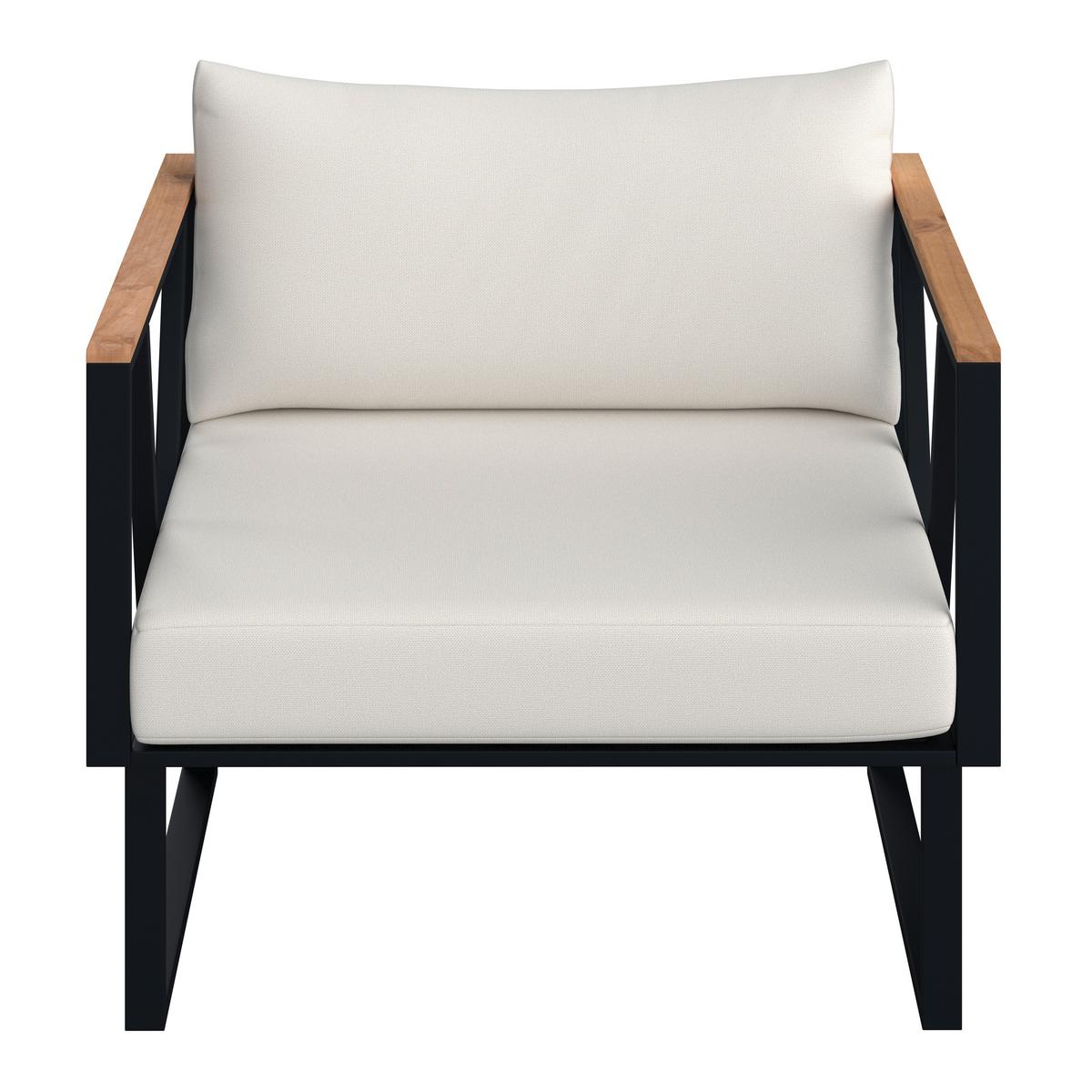 TERASOVÁ SEDACIA SÚPRAVA LORETTA - čierna/farba akácie, Modern, kov/drevo (80/75/80cm) - Bessagi Garden