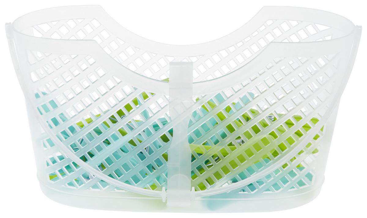 Wäscheklammernkorb Zum Einhängen Balto Inkl. Klammern - Blau/Transparent, Basics, Kunststoff (23,5/10,5/11,5cm) - Homezone