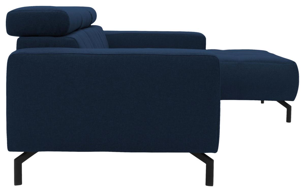 Ecksofa Cunelli Dunkelblau Webstoff - Schwarz/Dunkelblau, Design, Textil (292/175cm) - MID.YOU