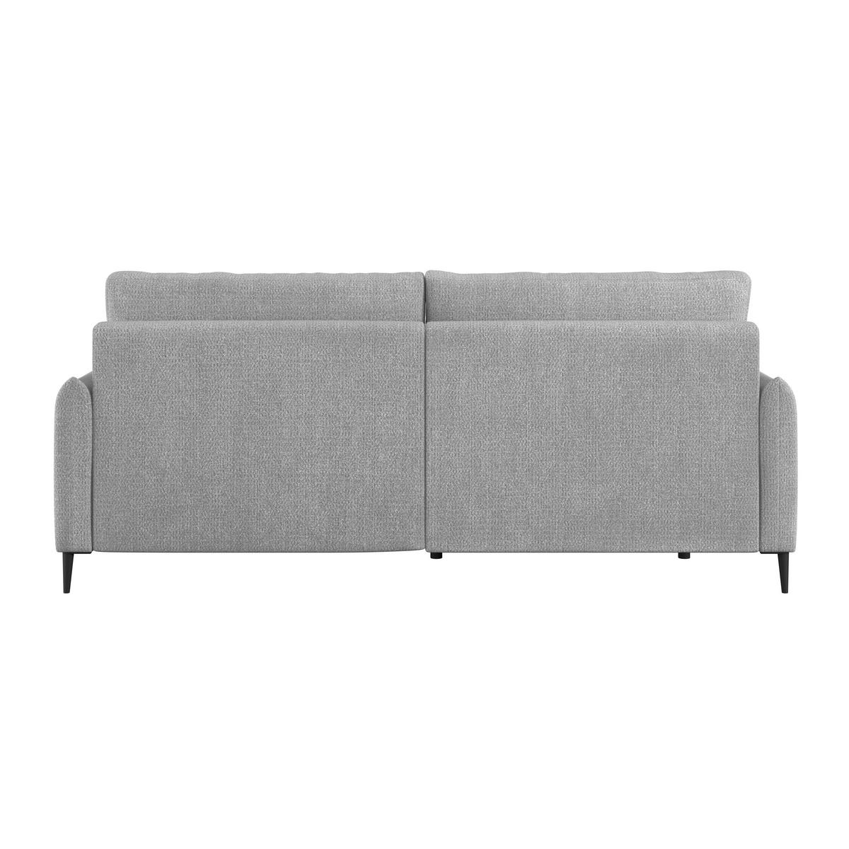 Ecksofa Polis Webstoff hellgrau, 221x142cm - Hellgrau/Schwarz, Trend, Textil (221/142cm) - Ondega