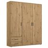 Drehtürenschrank Mit Spiegel 140 cm Voyager Eiche Artisan - Eiche Artisan, MODERN, Holzwerkstoff (140/194/53cm) - Rauch Möbel