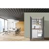 Schrankküche mit Kühlschrank + Kochfeld 104 cm Modern - Weiß/Grau, MODERN, Holzwerkstoff/Metall (104/193/67cm) - Respekta