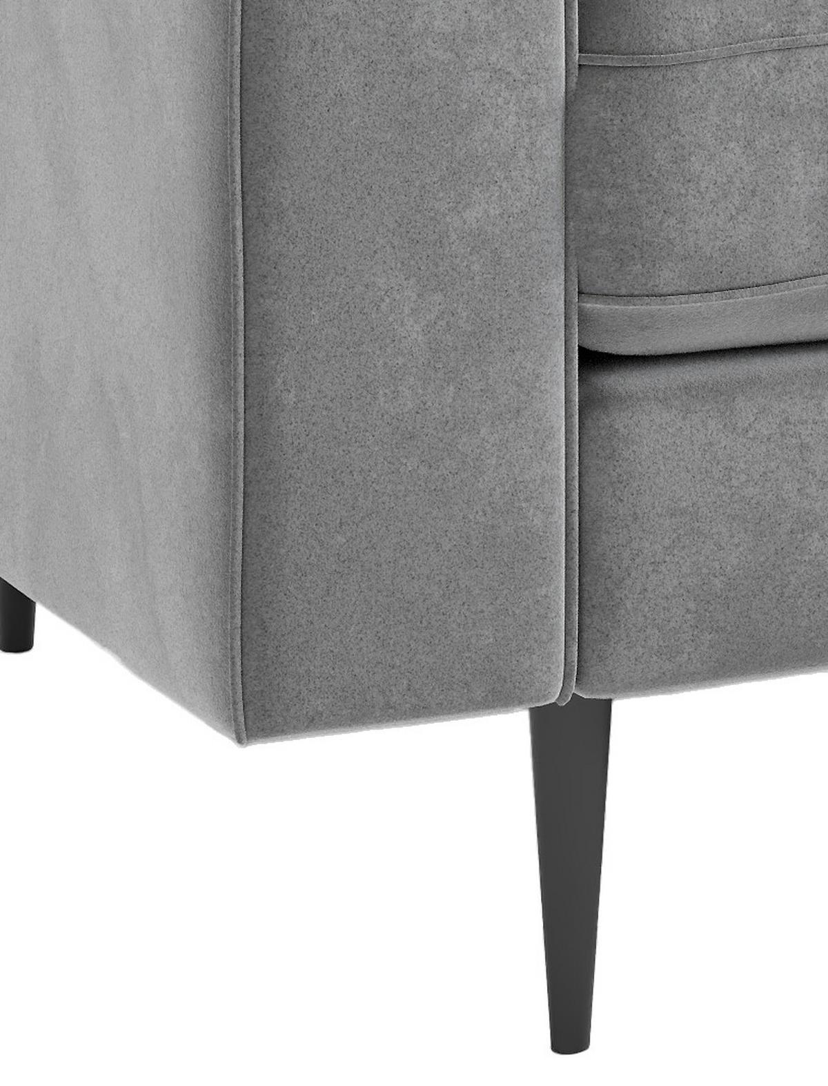 Ecksofa Scott - Edelstahlfarben/Anthrazit, Design, Textil (259/205cm) - Livetastic