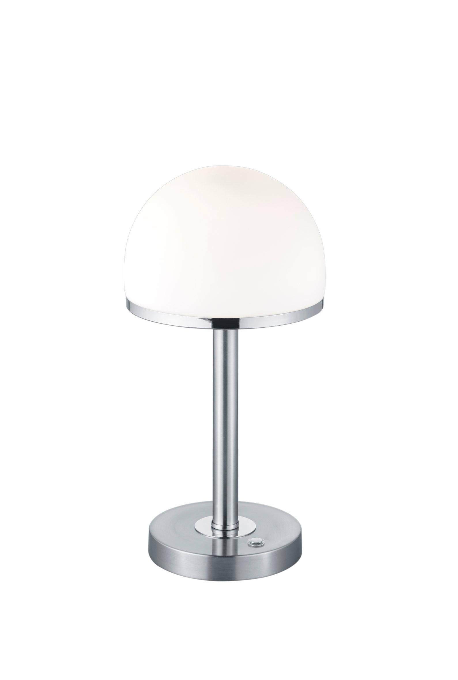 LED-Tischlampe Nickelfarben/ Weiß 4-Fach Schaltbar - Weiß/Nickelfarben, Basics, Glas/Metall (39/19cm) - Trio Leuchten
