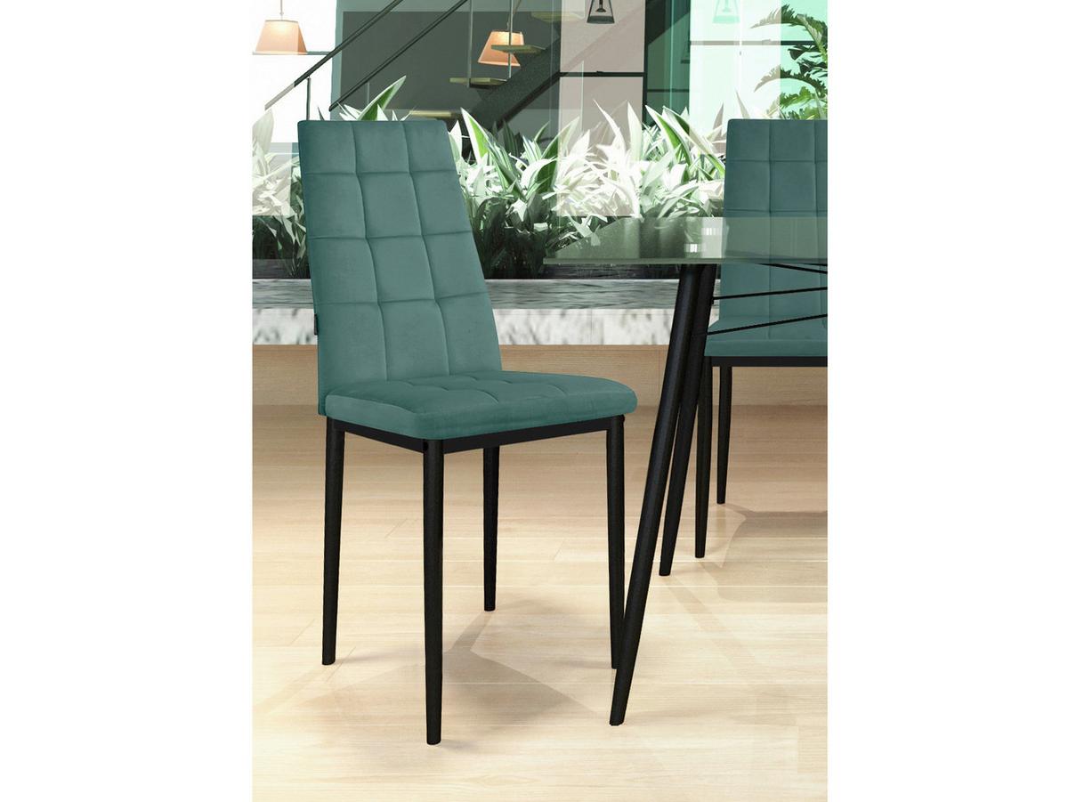 Stuhl Set Becca Dunkelgrün B: 42cm 2--Teilig - Dunkelgrün/Schwarz, Design, Textil/Metall (42/98/53cm) - MID.YOU