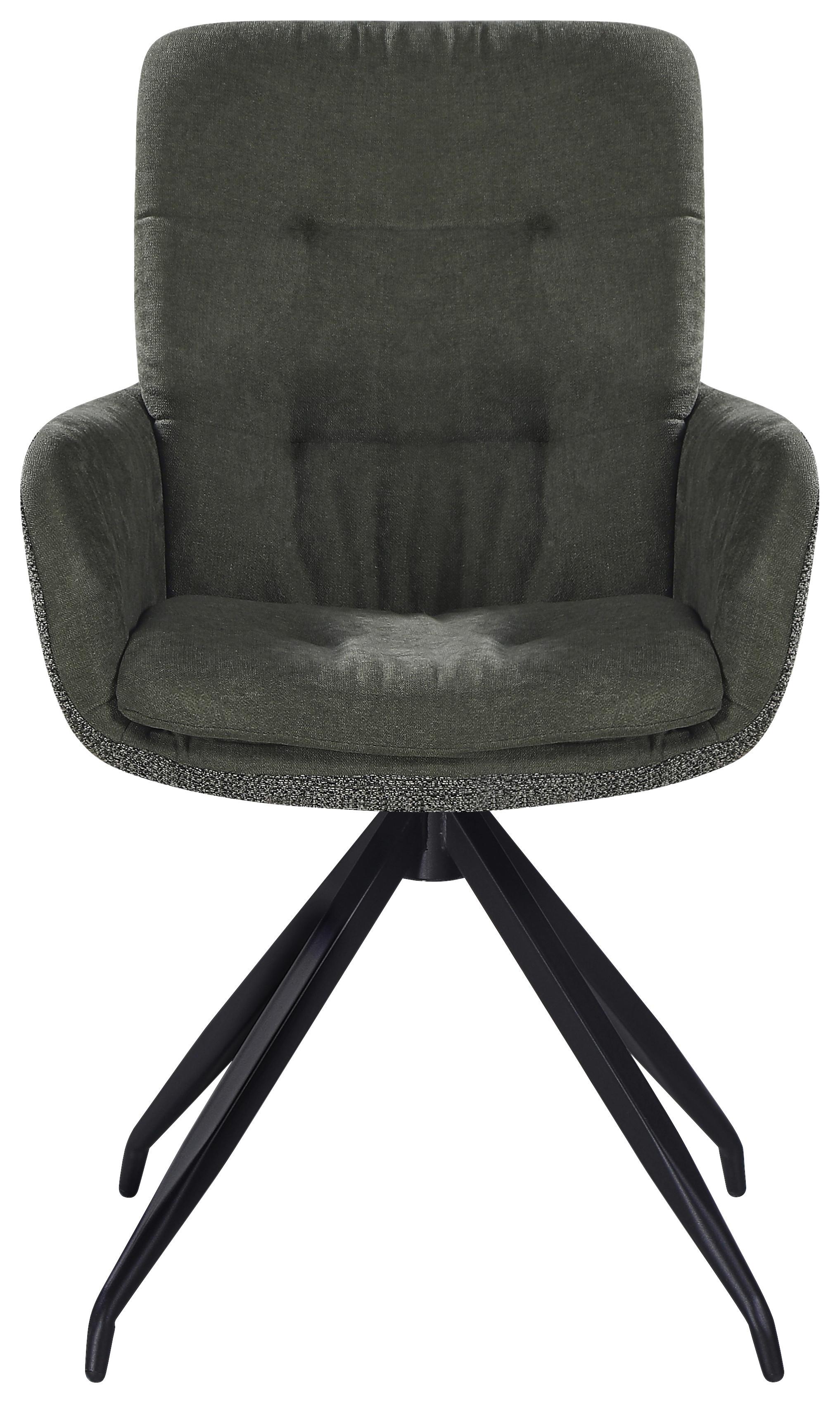ŽIDLE S PODRUČKAMI NOVA - černá/zelená, Moderní, kov/textil (61/89/67cm) - Premium Living