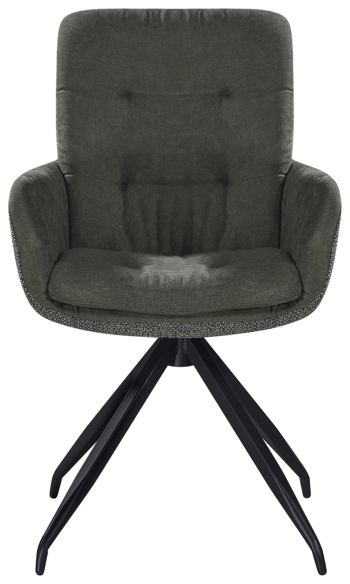 ŽIDLE S PODRUČKAMI NOVA - černá/zelená, Moderní, kov/textil (61/89/67cm) - Premium Living