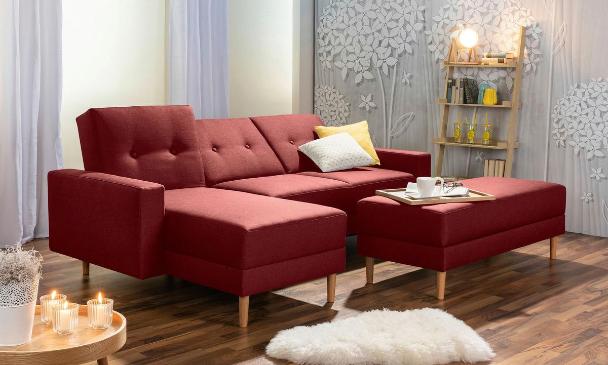 Eckschlafsofa Just Cool - Rot/Erlefarben, Design, Textil (230/93/152cm) - Max Winzer