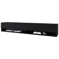 Nízka komoda s LED osvetlením - čierna/sivá, Basics, kompozitné drevo/plast (180/30/32cm) - P & B