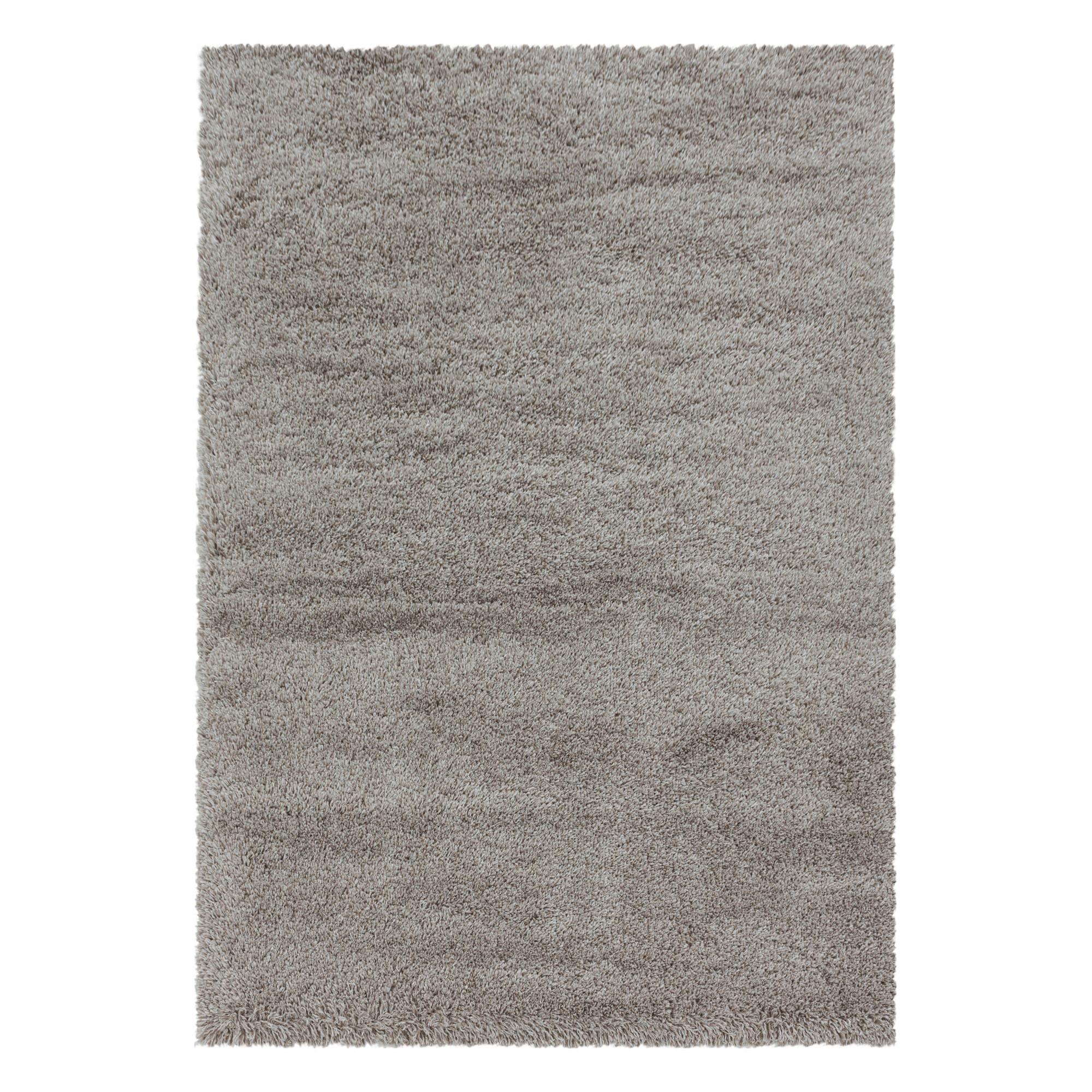 Hochflor Teppich Beige Naturfaser Fluffy 140x200 cm - Beige, Basics, Textil (140/200cm)