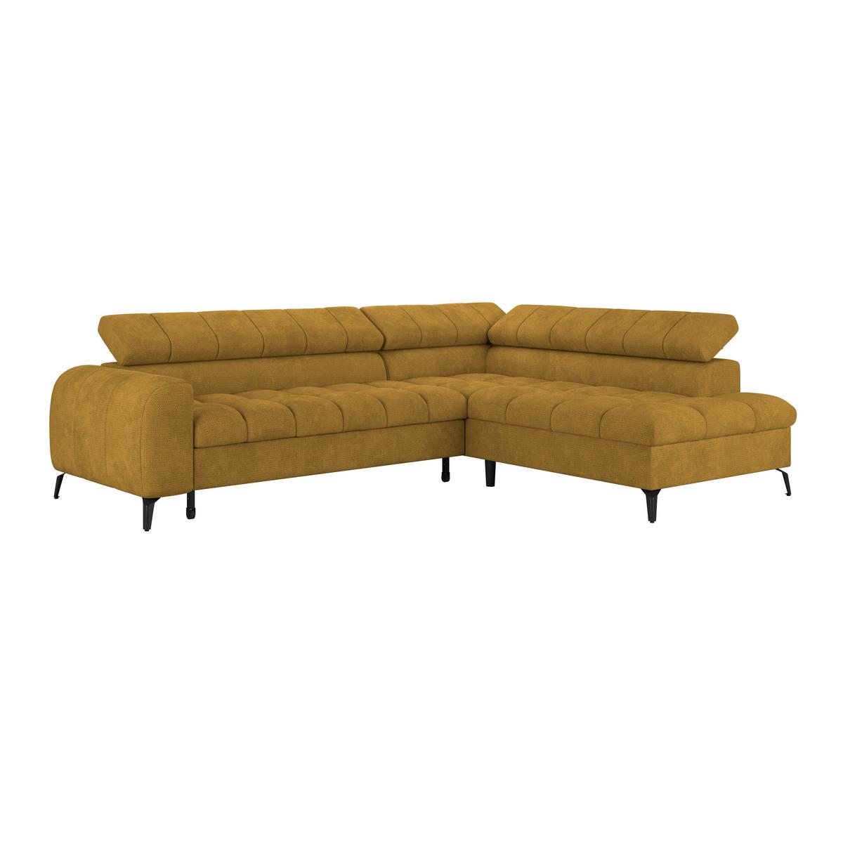 Ecksofa Volf Rechts New Terracotta, S: 261x203 cm - Terracotta/Schwarz, Trend, Kunststoff/Textil (261/203cm)