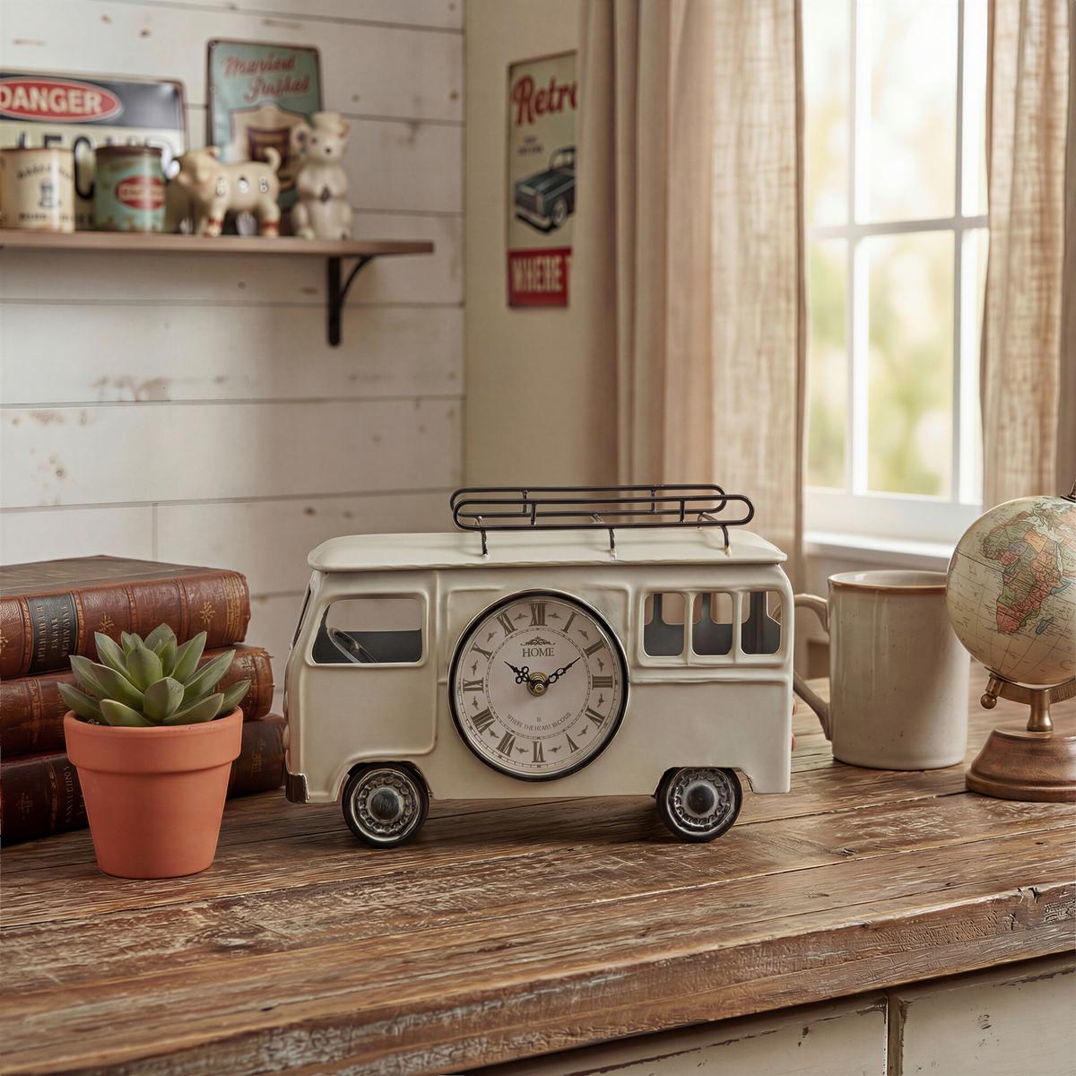 Tischuhr Elisa - Schwarz/Weiß, KONVENTIONELL, Glas/Papier (30,5/18,5/12cm) - Luca Bessoni