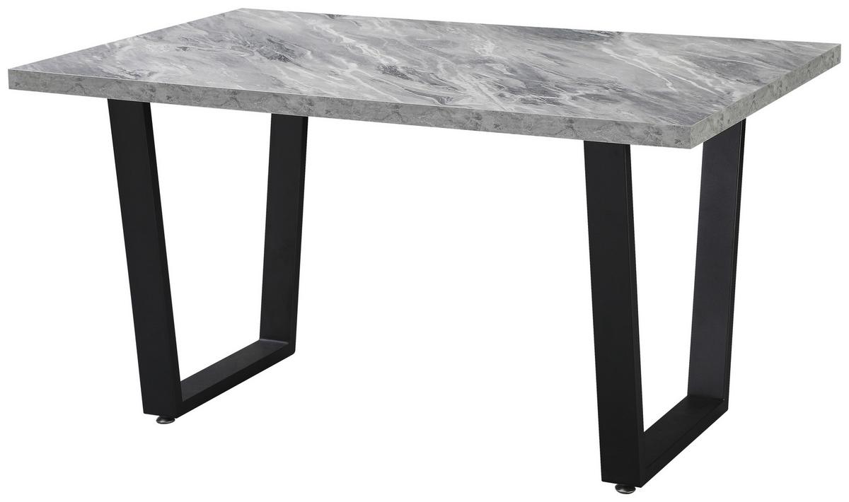 Esstisch Melbourne 140 - Schwarz/Grau, MODERN, Holzwerkstoff/Metall (140/75/90cm)