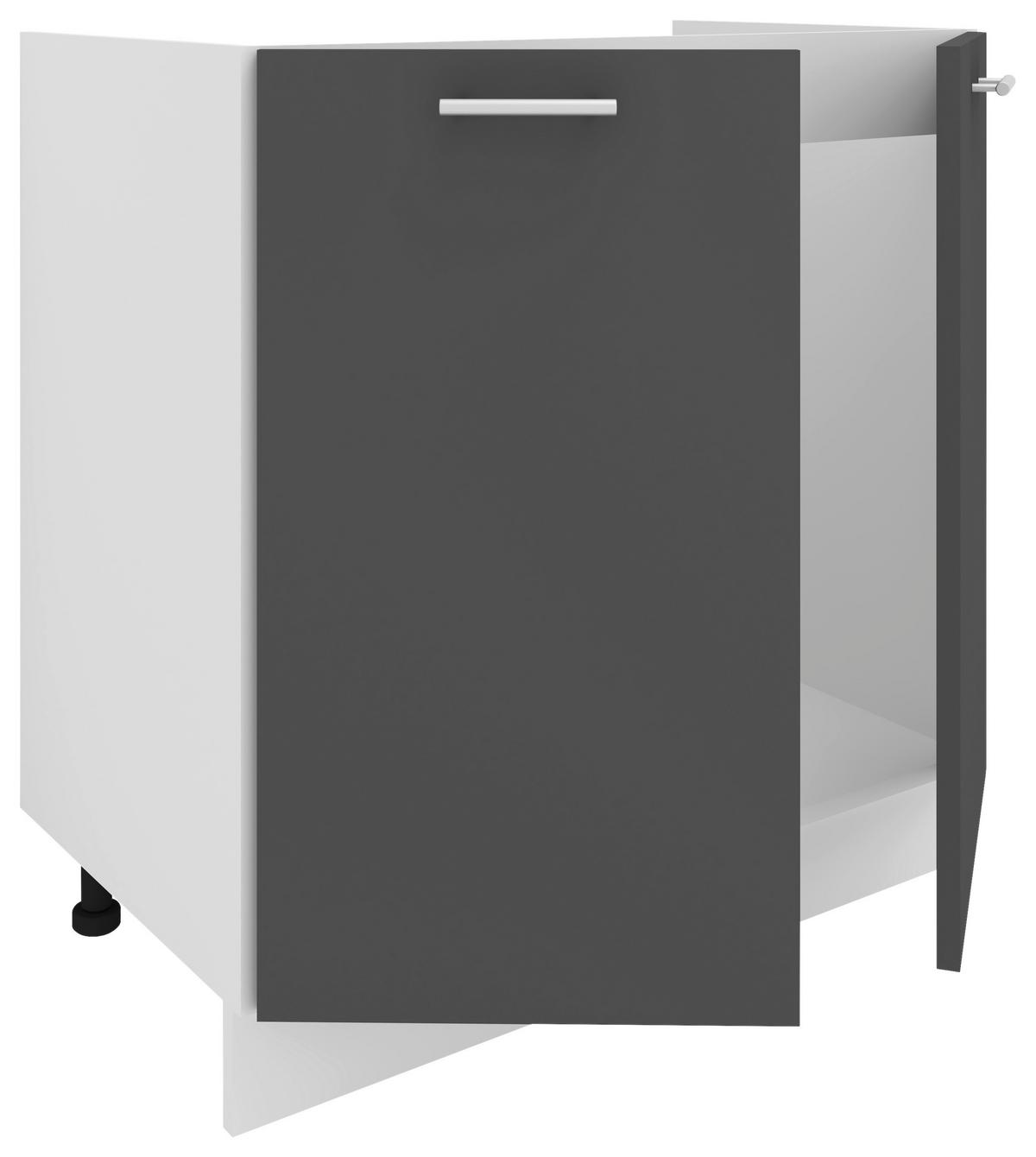 Waschbeckenunterschrank Esilo B: 80 cm Weiß/Anthrazit - Anthrazit/Weiß, KONVENTIONELL, Holzwerkstoff (80/82/46cm) - MID.YOU