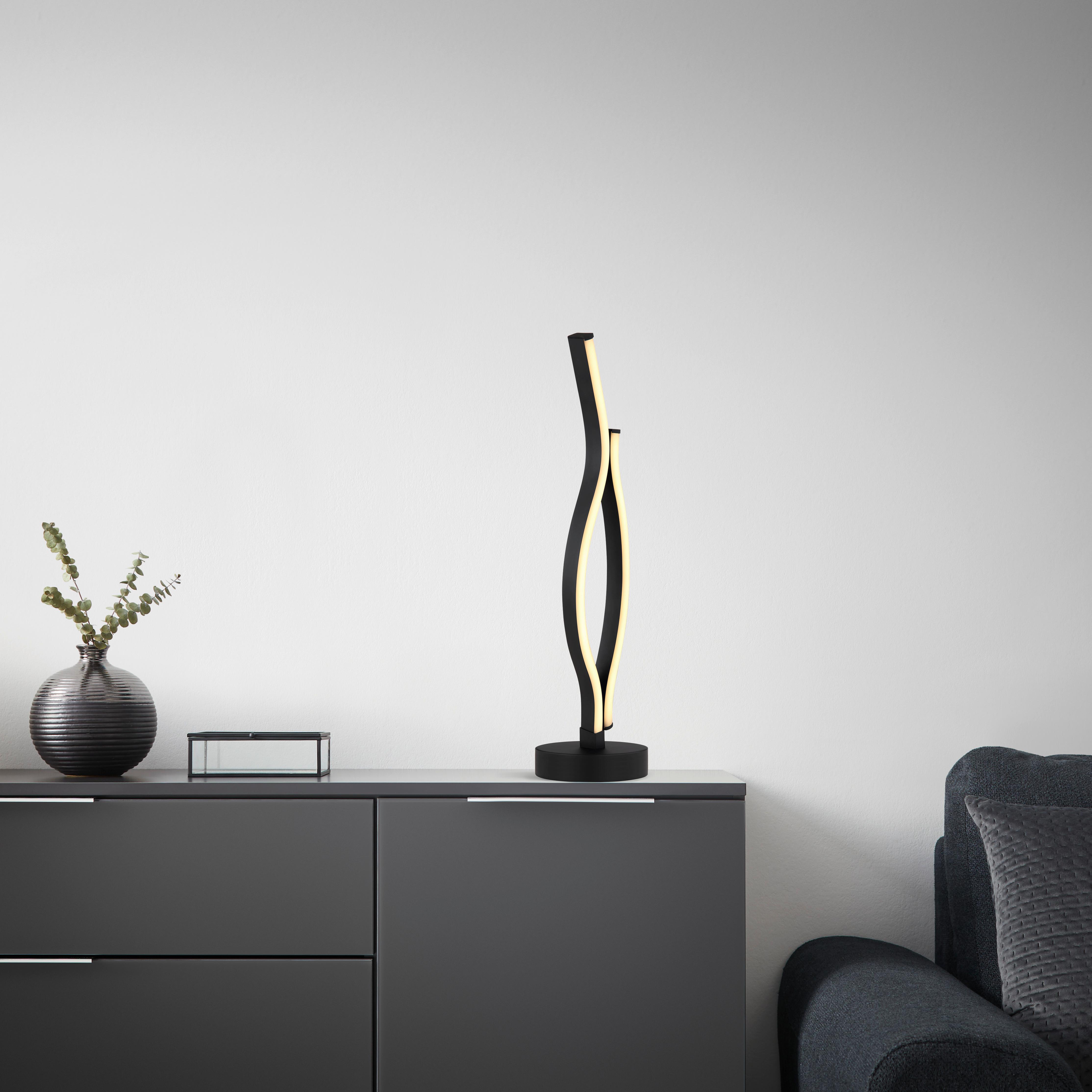 LED stolná lampa RELO - čierna/opálová, Modern, kov/plast (12/47cm) - Mömax