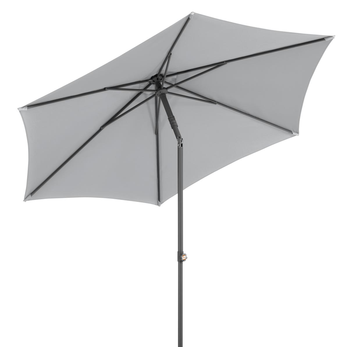 Sonnenschirm Sevilla BxHxT: 270x270x246 cm Silbergrau - Anthrazit/Silberfarben, Basics, Textil/Metall (270/270/246cm) - Schneider