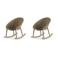 GARTENSCHAUKELSTUHL 2X QOSY – OUTDOOR-SCHAUKELSTUH - Sandfarben, MODERN, Kunststoff (66/80/83cm) - Gardenson