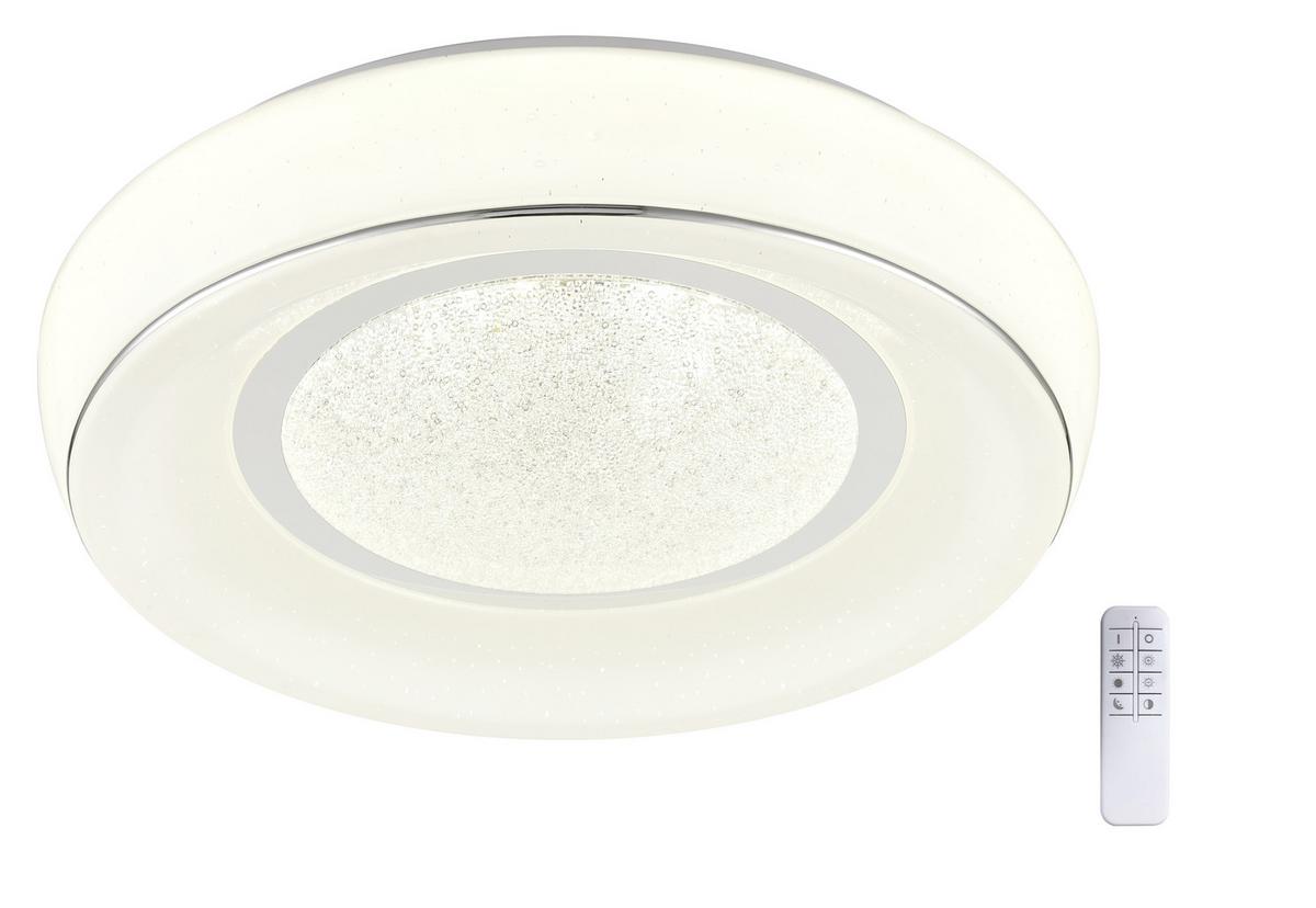 Led Deckenleuchte Beatrice Ø 39 cm mit Sternenhimmel - Weiß, MODERN, Kunststoff/Metall (39/9cm) - Luca Bessoni