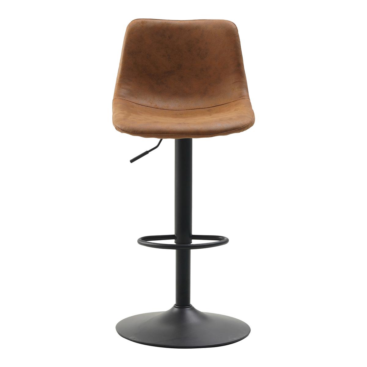 BARHOCKER-SET Glenn Cognac B: 45cm - Cognac/Schwarz, Basics, Textil/Metall (45/90/52cm) - MID.YOU