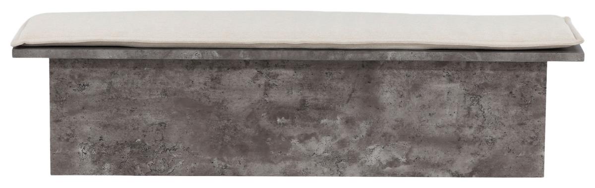 Sitzbank Kellogg - Weiß/Grau, Design, Holzwerkstoff/Textil (160/45/40cm) - Livetastic