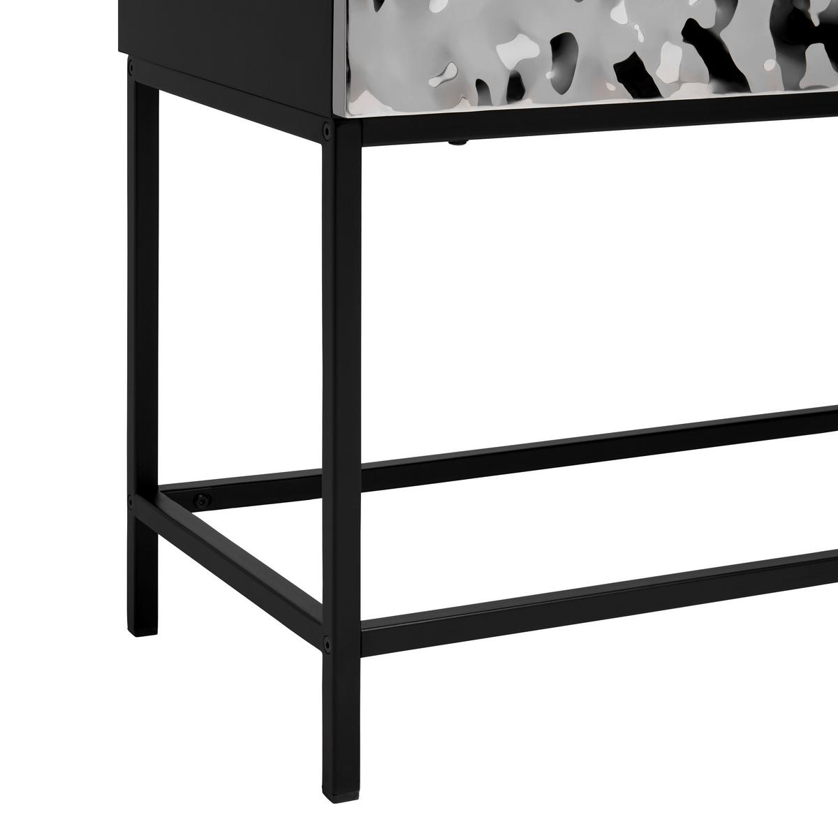 VYSOKÁ KOMODA MARLENE - čierna/farba ušľachtilej ocele, Design, kov/kompozitné drevo (80/140/40cm) - Mömax