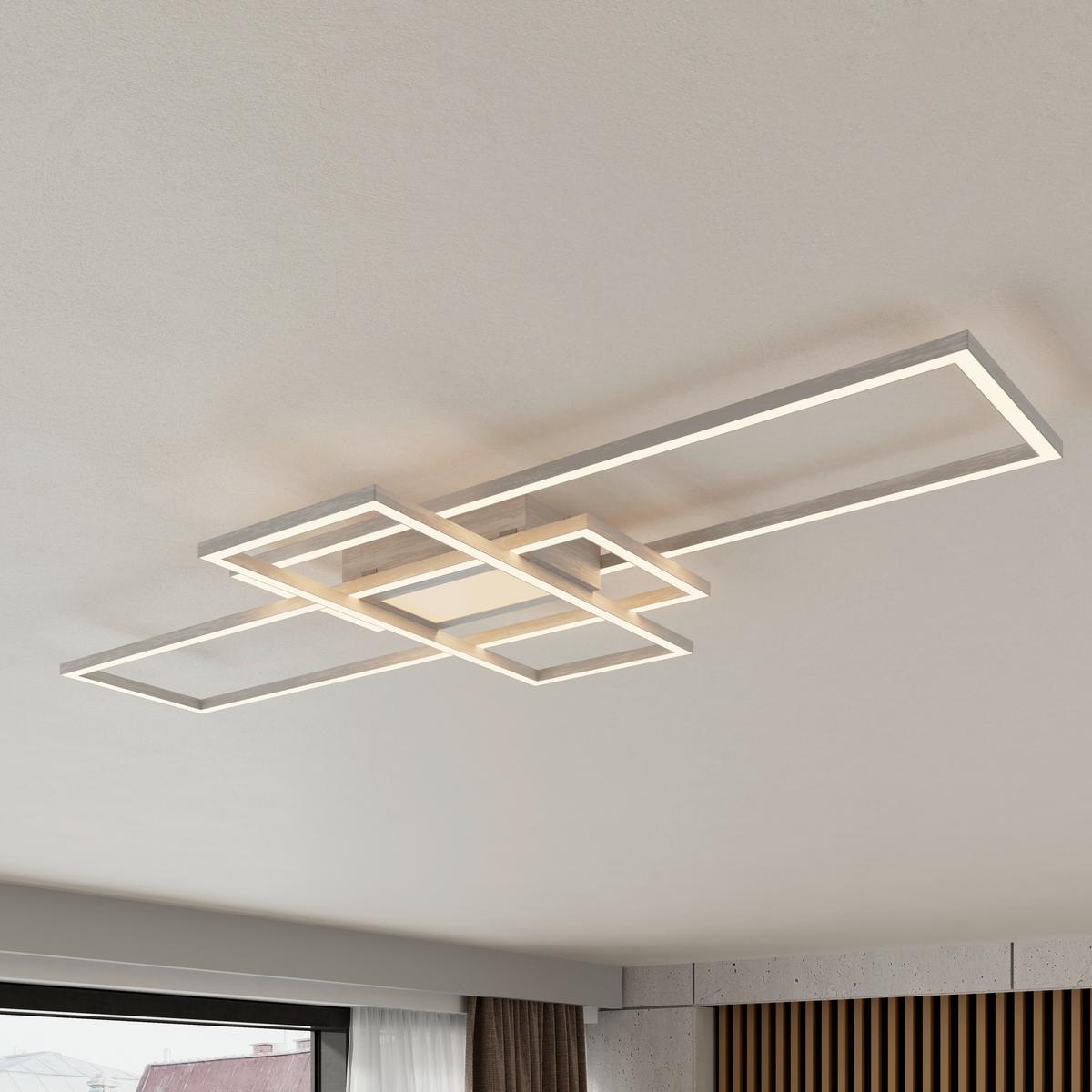 Led Mennyezeti Lámpa Christina - alumíniumszínű/nikkelszínű, Basics, műanyag/fém (45,8/100/6,4cm) - Luca Bessoni