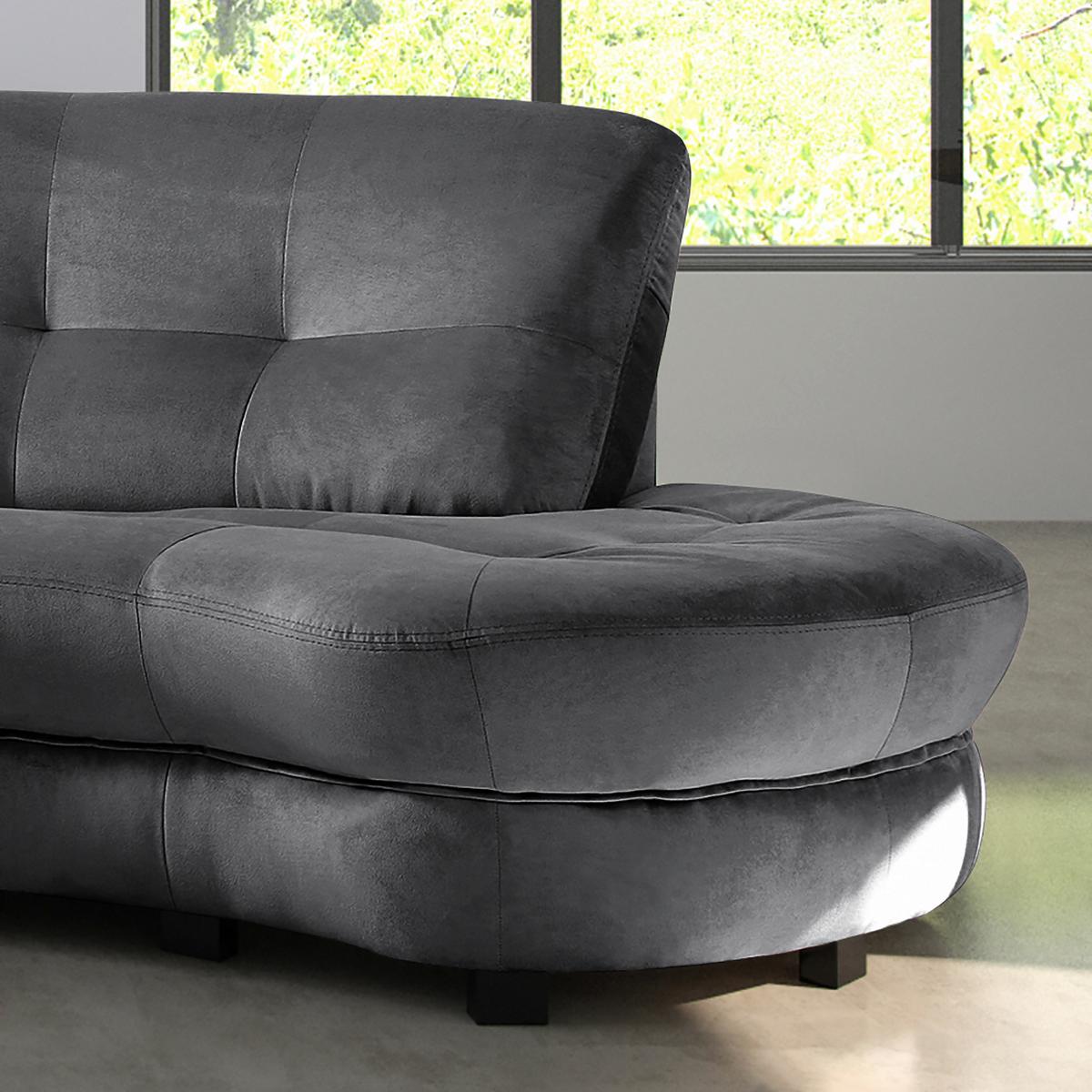Ecksofa Bretania Anthrazit, S: 300x113 cm - Anthrazit/Schwarz, Design, Textil (300/113cm) - Livetastic