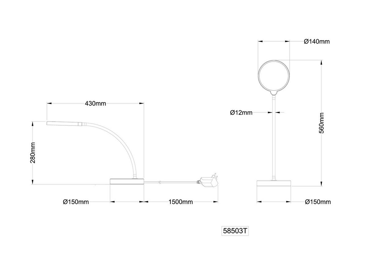 LED-TISCHLEUCHTE Opal, ca. 43x15x28 cm - Opal/Schwarz, Design, Kunststoff/Metall (43/15/28cm) - Globo