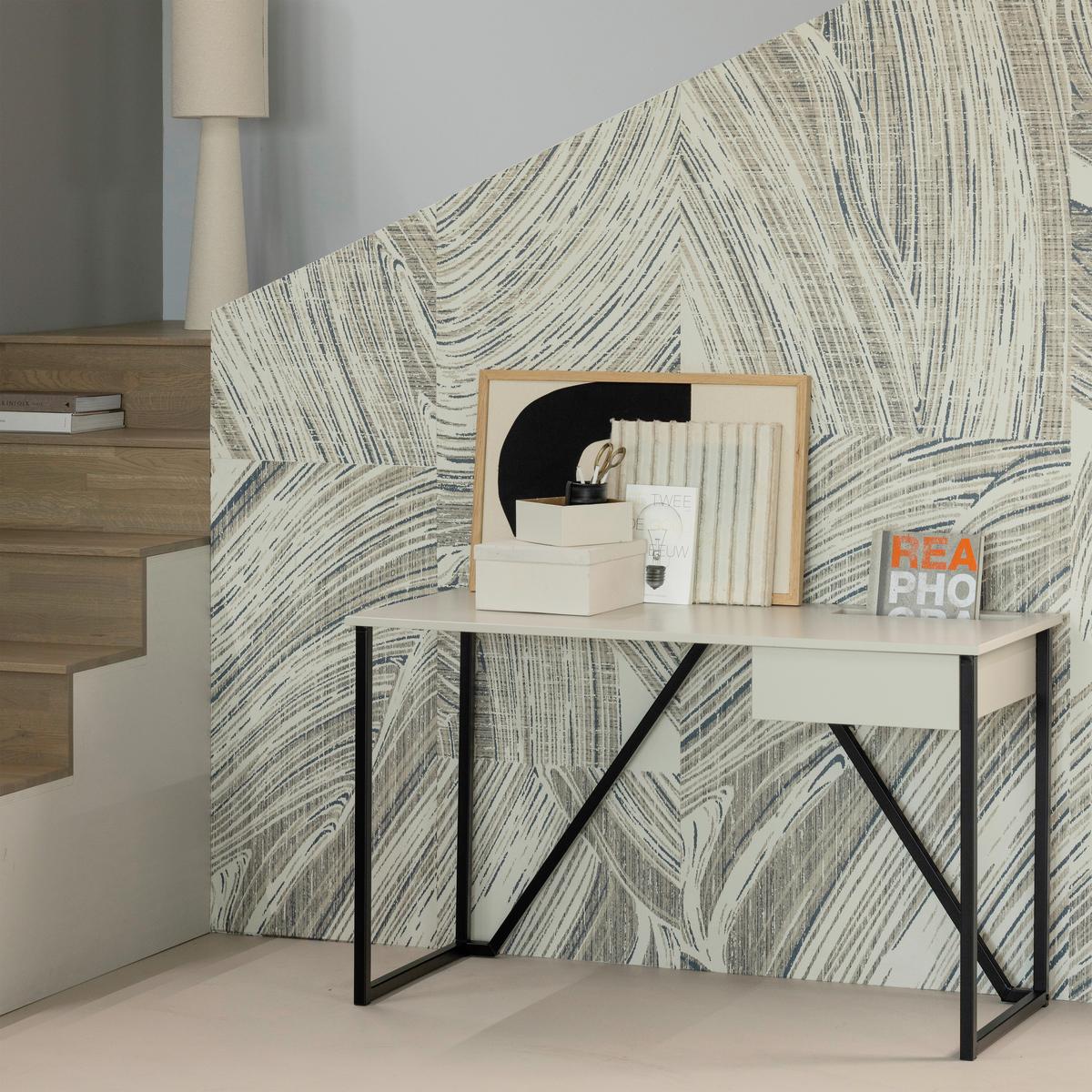 Schreibtisch New Julius Grau B: 126 cm - Schwarz/Grau, MODERN, Holz/Metall (126/53/75cm) - Livetastic