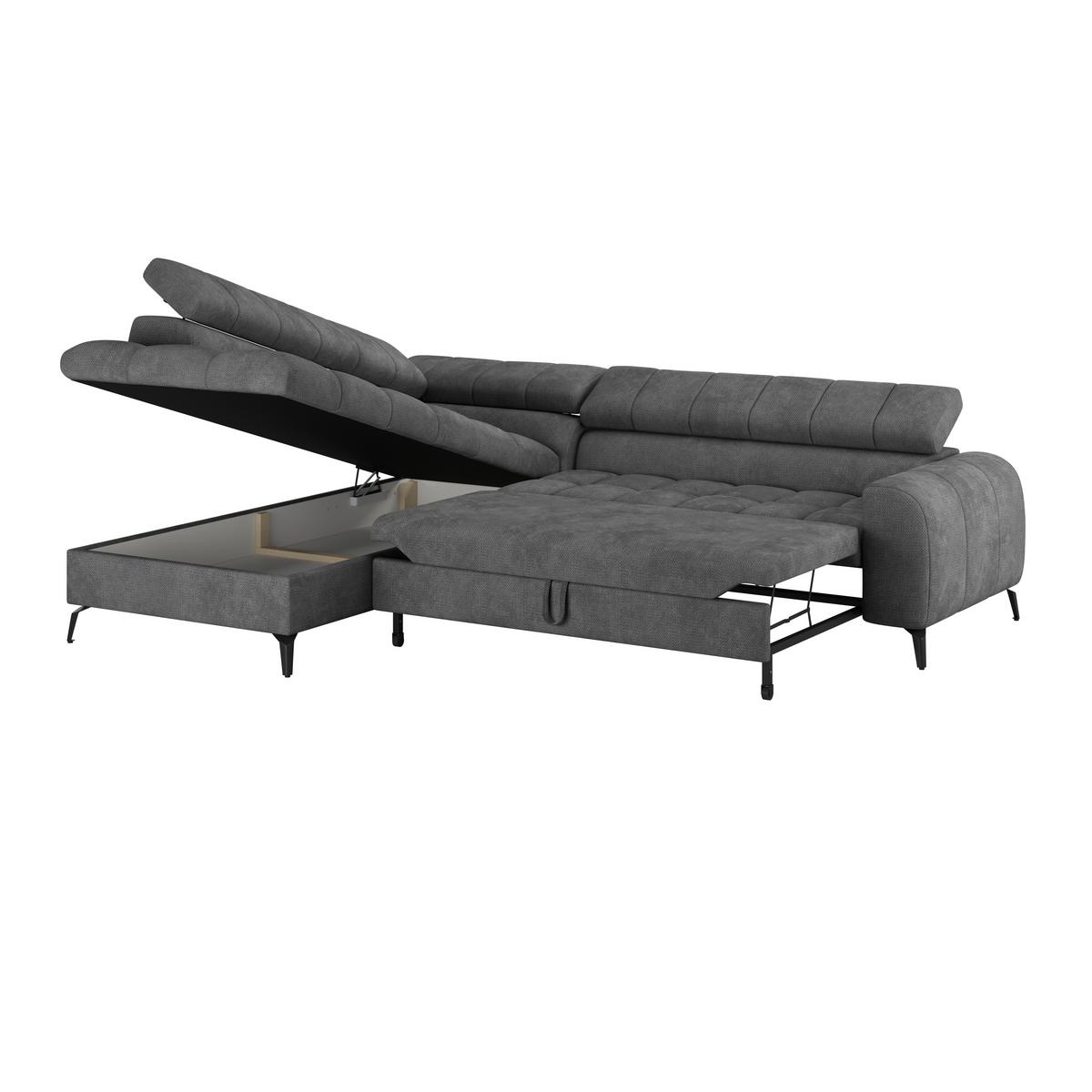Ecksofa Volf Links New Anthrazit, S: 203x261 Cm - Anthrazit/Schwarz, Trend, Kunststoff/Textil (203/261cm)
