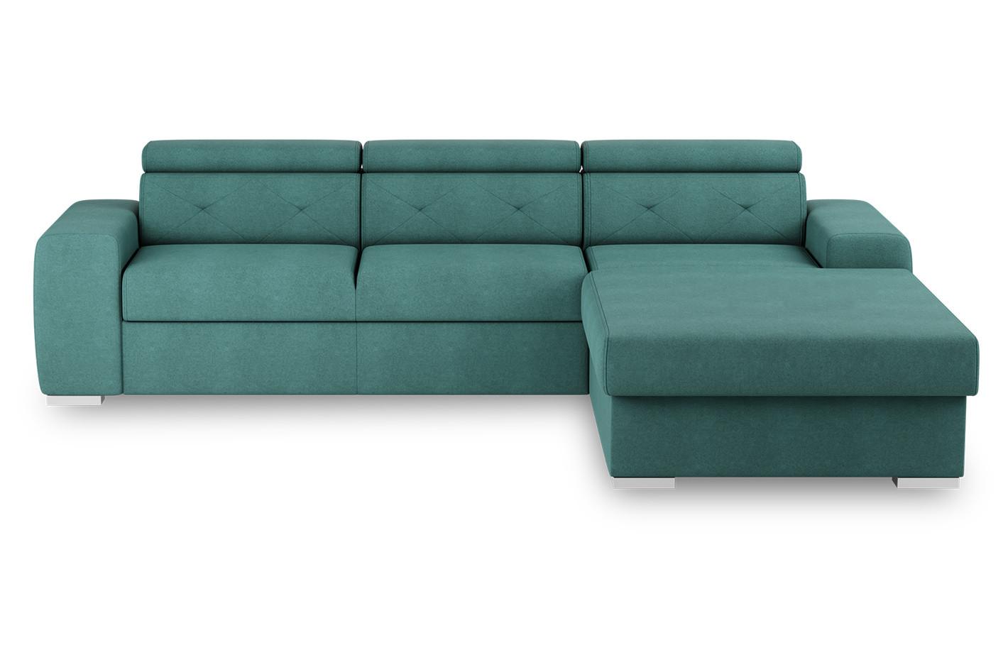 Eckschlafsofa Madison - Silberfarben/Grün, Design, Textil (296/195cm) - MID.YOU