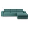 Eckschlafsofa Madison - Silberfarben/Grün, Design, Textil (296/195cm) - MID.YOU