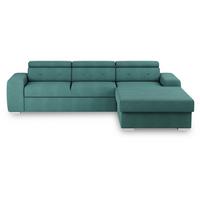Eckschlafsofa Madison - Silberfarben/Grün, Design, Textil (296/195cm) - MID.YOU