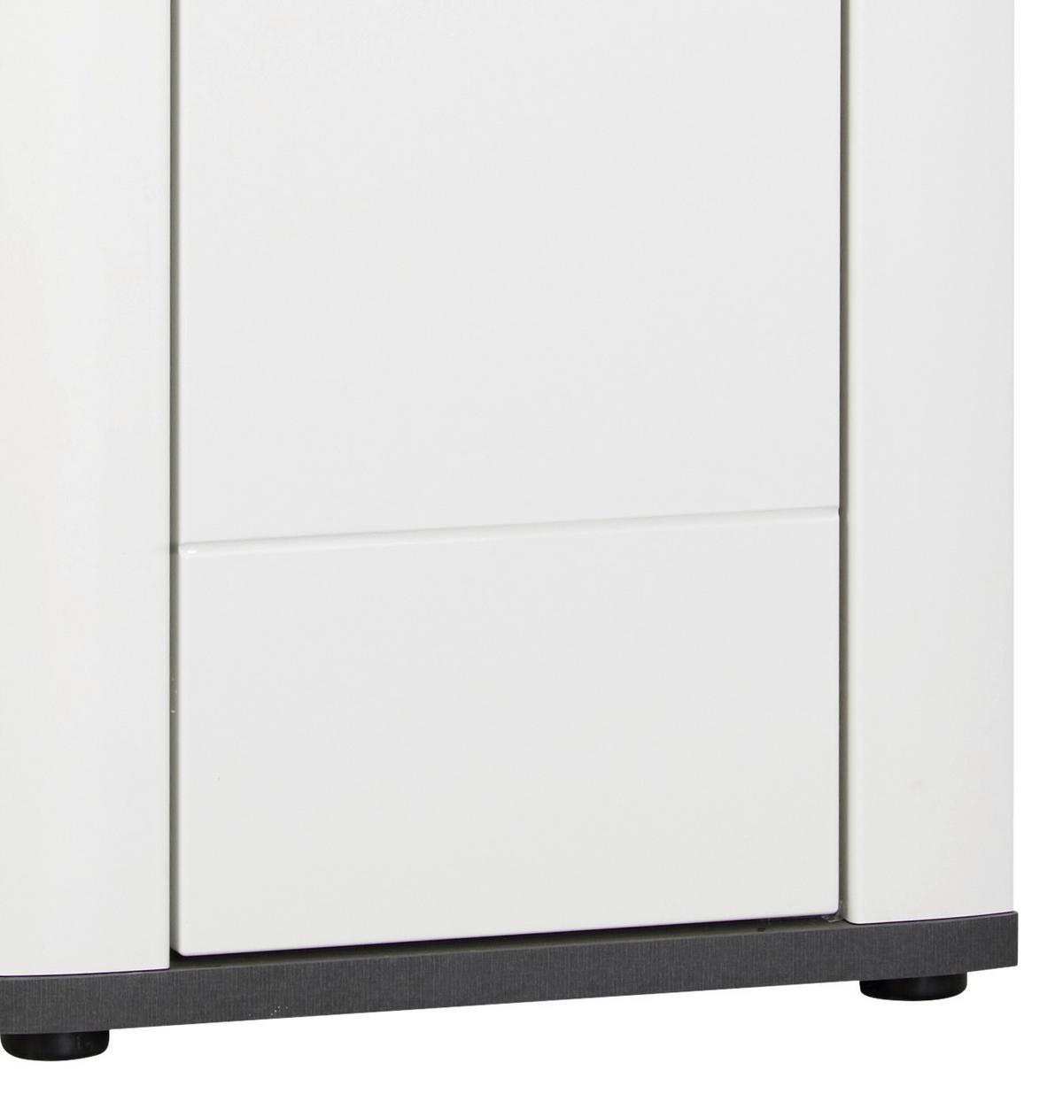 Hochschrank Mit Soft-Close + Led Alassio B: 42,4 cm, Weiß - Schwarz/Weiß, MODERN, Holzwerkstoff (42,4/190/33cm) - Luca Bessoni