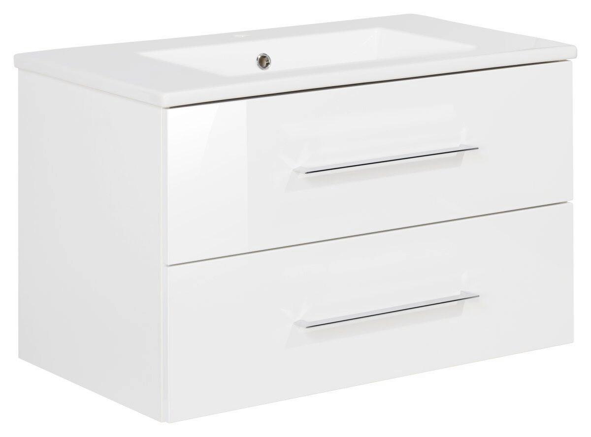 Badezimmer B.Perfekt Weiß 3-Teilig - Weiß, Basics, Keramik/Holzwerkstoff (82cm) - MID.YOU