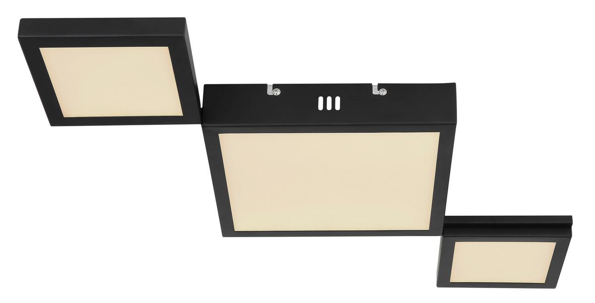LED-Deckenleuchte L: 71 cm, 1-Flammig - Opal/Schwarz, Design, Kunststoff/Metall (71/31/4,5cm) - Globo