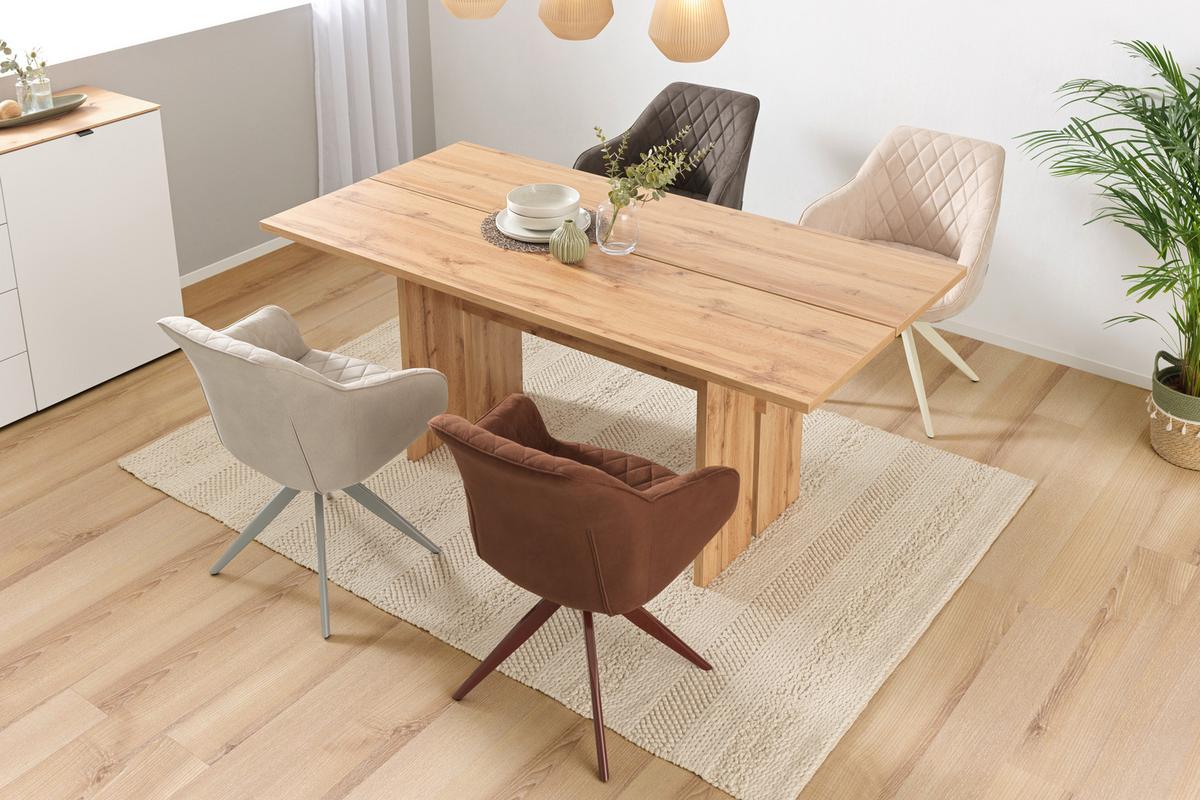 Armlehnstuhl Adriano Beige Gepolstert - Beige, MODERN, Textil/Metall (59/84/59cm) - Livetastic